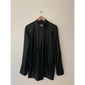 Carlisle Jacket Black Reptile Print  Zip Snap Lined Sz 2 Quiet Luxury Mob Wife
